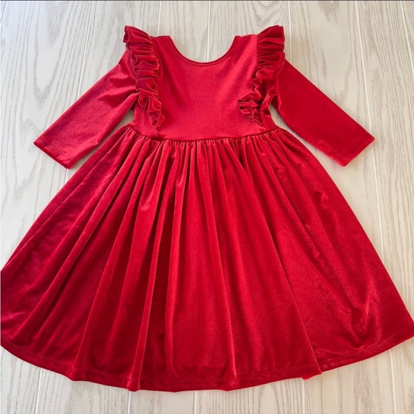 Like-new Mila & Rose red velour dress 5/6 - Picture 1 of 4
